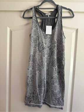 Clu Gray Tank Long XS Lace NWT